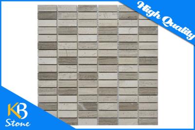 China Bathroom Polishing Wooden Grey Marbles Subway Pattern Mosaic Tile for Interior / Exterior for sale