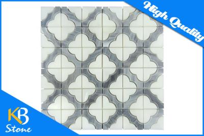 China stunning waterjet mosaic tiles/chia white marble flower pattern for sale