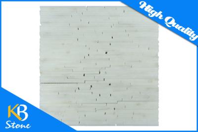 China Mixed Strip China White Marble Tile Flooring Use , Polished Mosaic Wall Tile Indoor Outdoor for sale