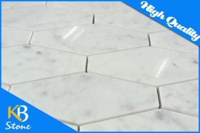 China Carrara White Italian Carrera Marble Long Hexagon Marble Tile Interior Kitchen Backsplash Tiles for sale