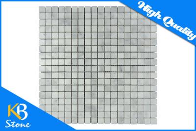 China Internal External Decorative Carrera White Marble Square Polished Kitchen Mosaic Border Tile for sale