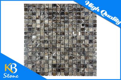 China Polished Square Brown Dark Emperador Mosaic Marble Wall Tile Meshed on 12