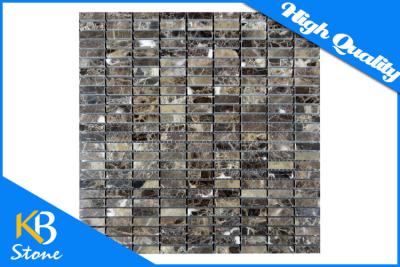 China Flooring Dark Emperador Marble Subway Pattern Polished Tile Floor Decorative Mosaic Tiles for sale