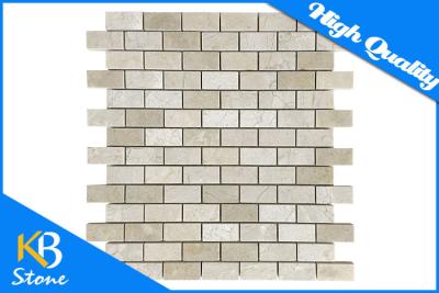 China Subway Shape Cream Marfil Marble Mosaic Tile Polished Home Decoration Flooring Tiles for sale