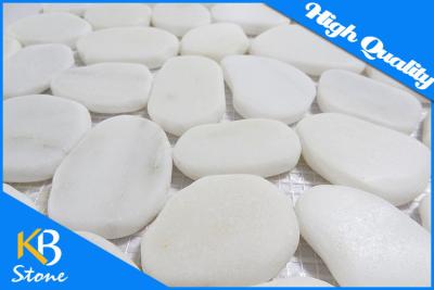 China Wall Decoration Polished Pebble Stone Mosaic Tile , Honed Marble Floor Tiles for Swimming Pool for sale