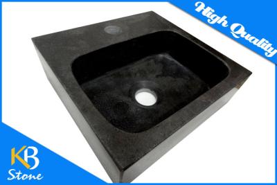 China Black Stone Wash Basin Polished Natural Marble Bathroom Wash Basins Square Shape for sale