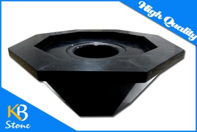 China Hexagon Shape Polished Stone Wash Basins / Natural Stone Black Hand Wash Basin for sale