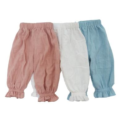 China Color Fade Proof Cheaper Kids Formal Pants Trousers Spring Girls Summer Loose Leg Pants Kids Solid Color Muslim Trousers for sale