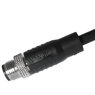 China FKM Circular Connector M12 Male Molded Cables, S&T--Coding, Straight for sale