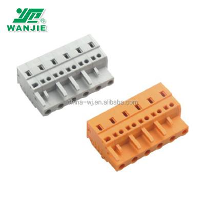 China PA66 Wanjie Terminal Block / PCB / Pluggable Terminal Block for sale