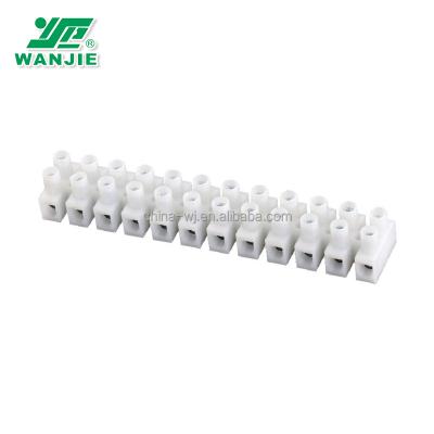 China PA66 Wanjie Terminal Block / PCB Terminal Block /Feed Through Terminal Block With Wire Protector for sale