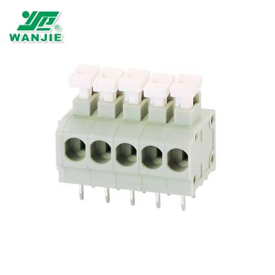 China WANJIE 3.81mm pitch screwless terminal block (WJ235A-3.81) 22-18AWG for sale