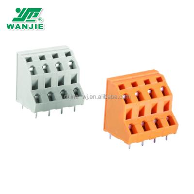 China PA66 double level spring terminal block vertical for sale