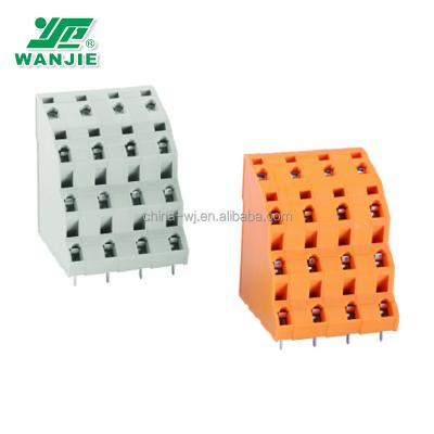 China PA66 Wanjie Terminal Block / PCB / Screwless Terminal Block for sale