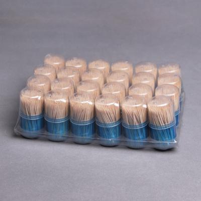 China Disposable wooden toothpick in toothpick holder for sale