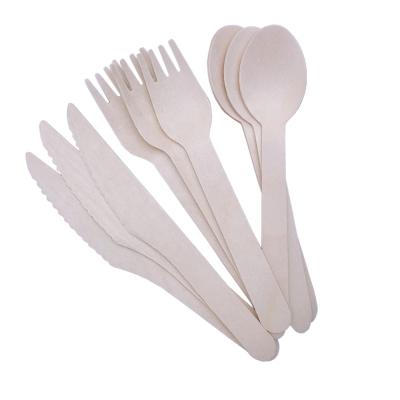 China Wooden flatware stored disposable wooden cutlery for sale