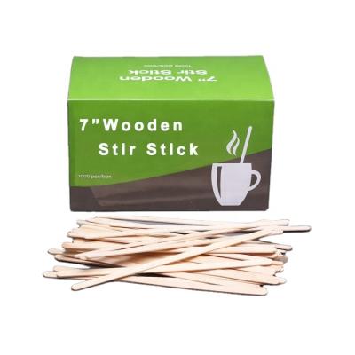 China Stocked Wooden Stir Stick Coffee Mixing Stick 178mm Long for sale