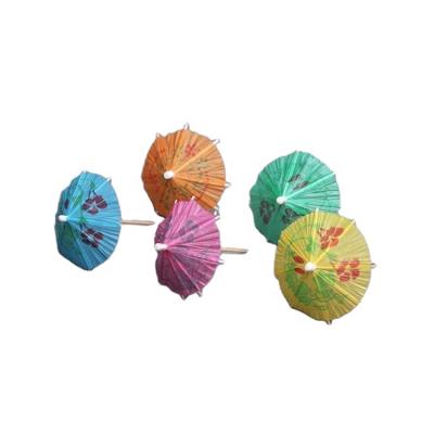 China Wood and Paper Parasol Toothpick Umbrella Sticks for sale