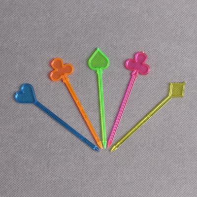 China Disposable Flower Fruit Skewer PS Or PP Material Plastic Stick for sale