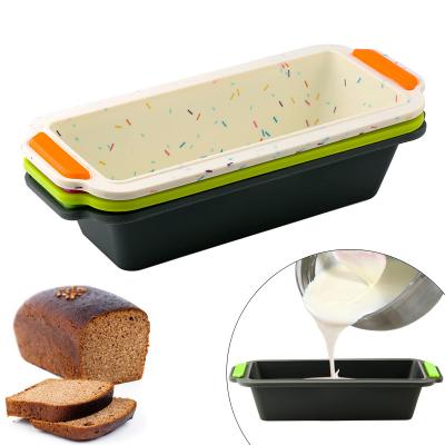 China B2- 6 Non-Stick Baking Tools Disposable Cake Bakeware Mold Rectangular Silicone Toast Bread Loaf Pan for sale