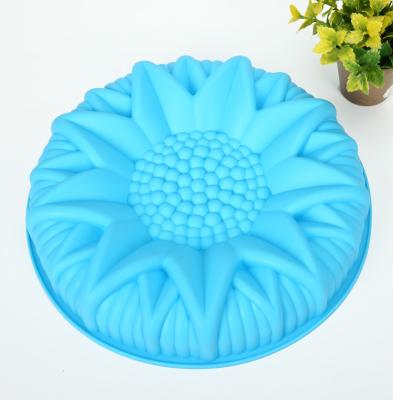 China B1-49 DIY Birthday Party Wedding Party 3D Disposable Bread Pastry Mold Sunflower Shape Silicone Cake Baking Molds for sale