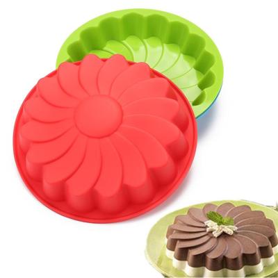 China New B1-52 Large Disposable Jelly Silicone Mold Chocolate Flower Cake Mold Baking Ware Cake for sale