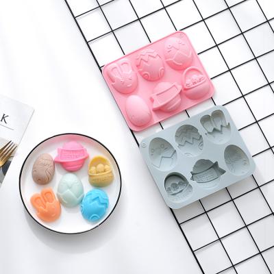 China Diy Disposable Homemade Tool Kitchen Disposable Bakeware Cake Pastry Fondant Silicone Mold Tray Easter Egg 3d Chocolate Baking Mold for sale