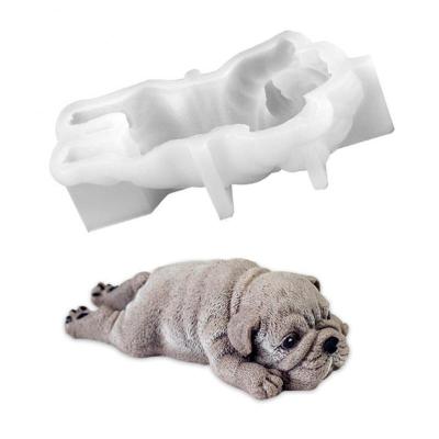 China B1-76 Creative Disposable 3D Shar Pei Dog Silicone Mold Ice Cream Jelly Pudding Fondant Baking Decorating Tool for sale