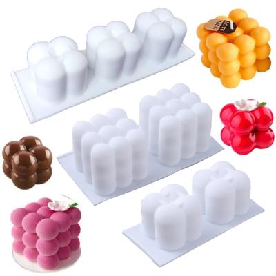 China Hotsale Disposable Bubble Curing 3D Bakeware Mold Accessories Food Grade Chocolate Dessert Silicone Handmade Silicone Cake Ice Cube Mold for sale