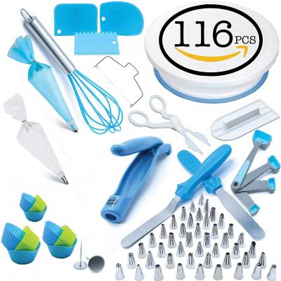 China Viable Set Icing Decorating Supplies Set Kit Tool With Spatula Spout Piping Bag For Cake Cupcake Design Cake Decorating Tool Kit Acce for sale