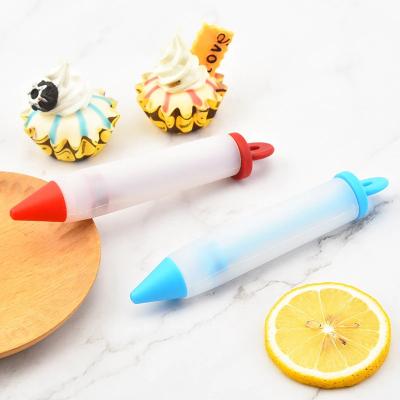 China B2-3 Disposable Kitchen Accessories Cream Cake Writing Pen Chocolate Cookie Pastry Cream Decorating Syringe Silicone Food Writing Pen for sale