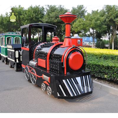 China Stepless Speed ​​Adjustment Dual Hydraulic System Santa Small Diesel Park Locomotive Train for sale