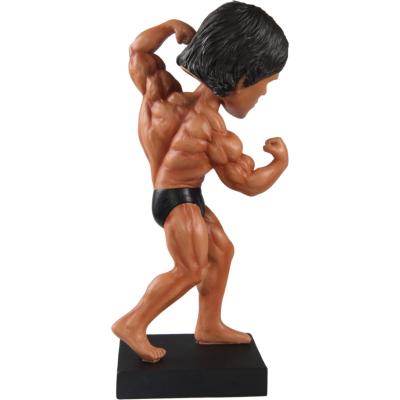 China Custom 2021 America factory OEM bobblehead gym bobblehead resin muscle man statue for sale