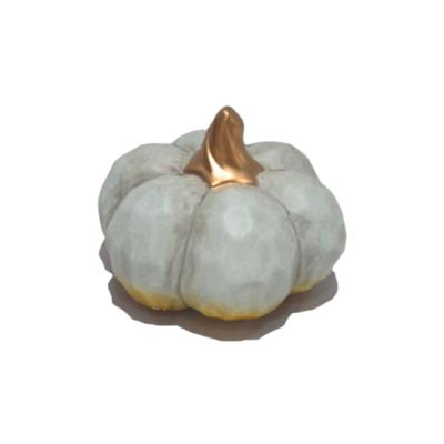 China Africa gold handle custom printing mini ceramic pumpkin home decor holiday Halloween cheap pumpkins for sale