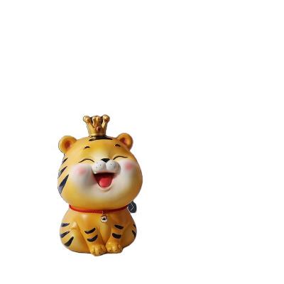 China New Year Tiger Ornaments Cute Africa Tiger Year Resin Opens Silver Creative Home Box Decorative Gifts Wholesale for sale