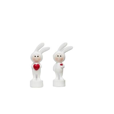 China Wholesale New Year Africa New Year's Day Bull Decorative Rabbit Couples Cartoon Gift Resin Opens Central Statistical Wind Creative Home for sale