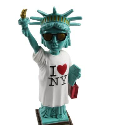 China Eco Friendly Respirin New York Liberty Doll Flip Model Head Decorative Resin Process Customized Bobblehead OEM Direct Sale lacosteinspired for sale