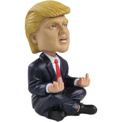 China Creative Handmade Trump Europe Buddha Customized Resin Funny Office Home Ornament Zen Trump 'Make Your Company Great Again' Statue for sale