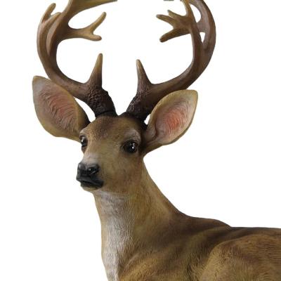 China Resin reefone art tiktok customization resin craft 2022 deer craft 2022 outdoor and indoor animal statue elk christmas reindeer sitting statue for sale