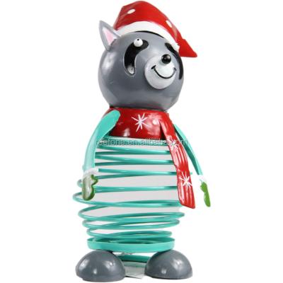 China America's Christmas Toy Tabletop Panda Bear Shaking Head Holiday Metal for Doll Decoration Xmas Desktop Children for sale