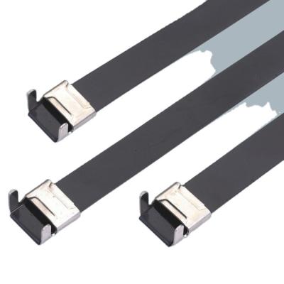 China Steel Ball Lock PVC Coated Stainless Steel Cable Tie for sale