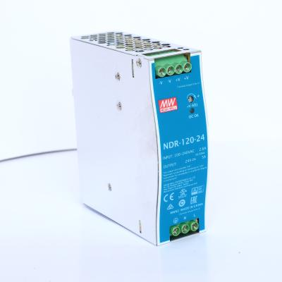 China Taiwan MeanWell Power Supply NDR-120-24 NDR-12012 NDR-120-48 12V 24V 48V DC Rail Power Box Switching 40*125.2*113.5mm for sale