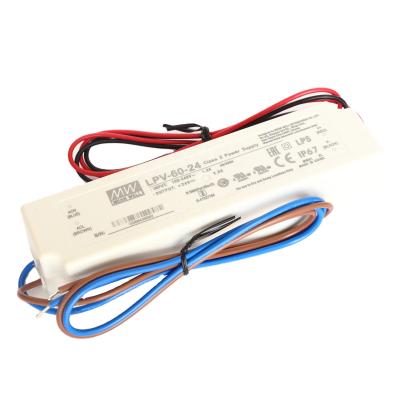 China Waterproof LED Power Supply LPV-60-24 60W 24V Taiwan 162.5*42.5*32mm MID WELL DC Changing Power Supply for sale