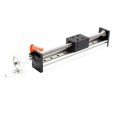 China 100mm Manual Ball Screw Precision One-Cross Hand Lift Miniature Linear Wheel Crank Linear Rail Guide Module for sale