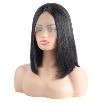 China Big Seller Straight 150% Brazilian Hair 13x4 Stock Density Lace Up Bob Wigs Human Hair Lace Front Wig for sale