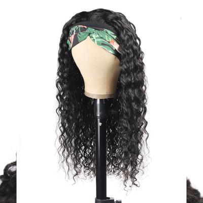 China Natural Remy Hair Wholesales Human Hair Water Wave Wig Headband Wigs For Black Women for sale