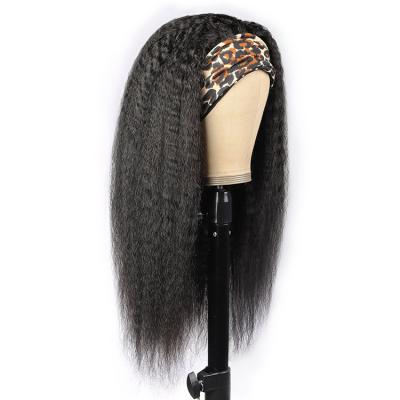 China Yaki wholesales indian real hair wig headband water wave wigs 10a yaki machine made grade for black women for sale