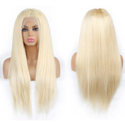 China Silky Straight Wave Human Hair Wigs Natural Hair Lace Front 613T Straight Part Wig Hair Wigs for sale