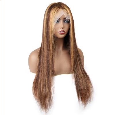 China Silky Straight Human Hair Wigs Hair Lace Front P4/27 T Part Wig Natural Straight Hair Wigs for sale