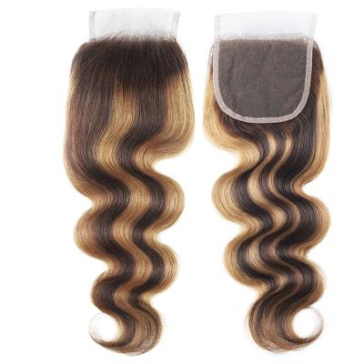 China Raw 100% Indian Virgin Remy Hair Extension Straight Body Wave Hair 4x4 HD Lace Up Hair Closure for sale